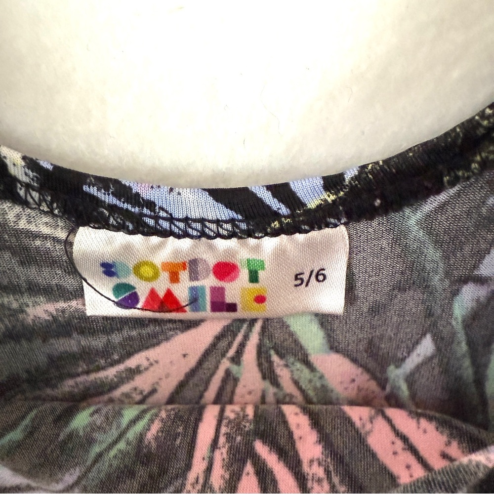 DotDotSmile Girls Twirl Dress – Black Multicolor Tropical Print 5/6 - Picture 7 of 11